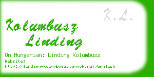 kolumbusz linding business card